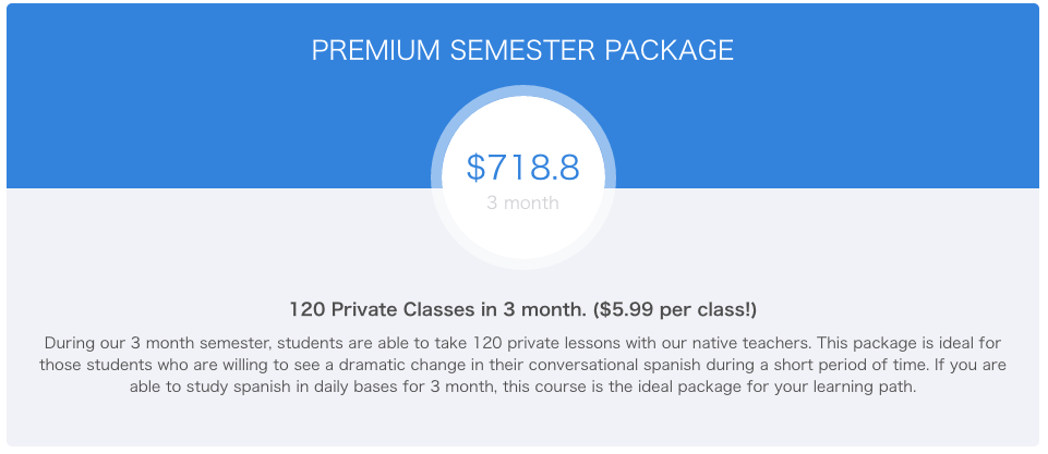 Premium Semester Package($718.8 3months)